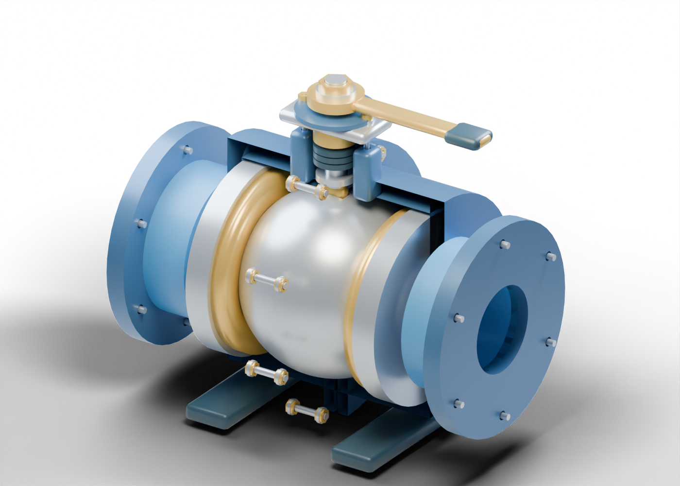 Bored-ball valve concept model