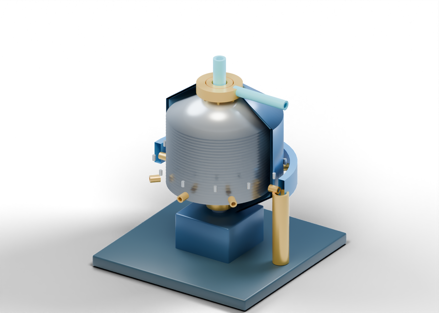 Static preview of the disc-stack centrifuge cutaway schematic