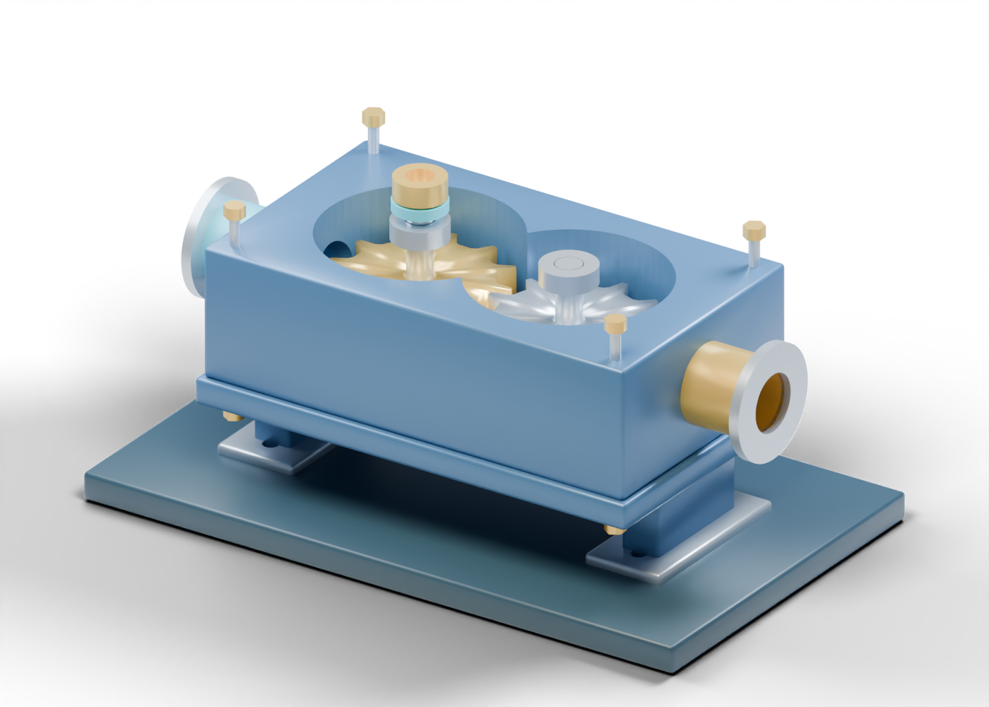 External gear pump cutaway model
