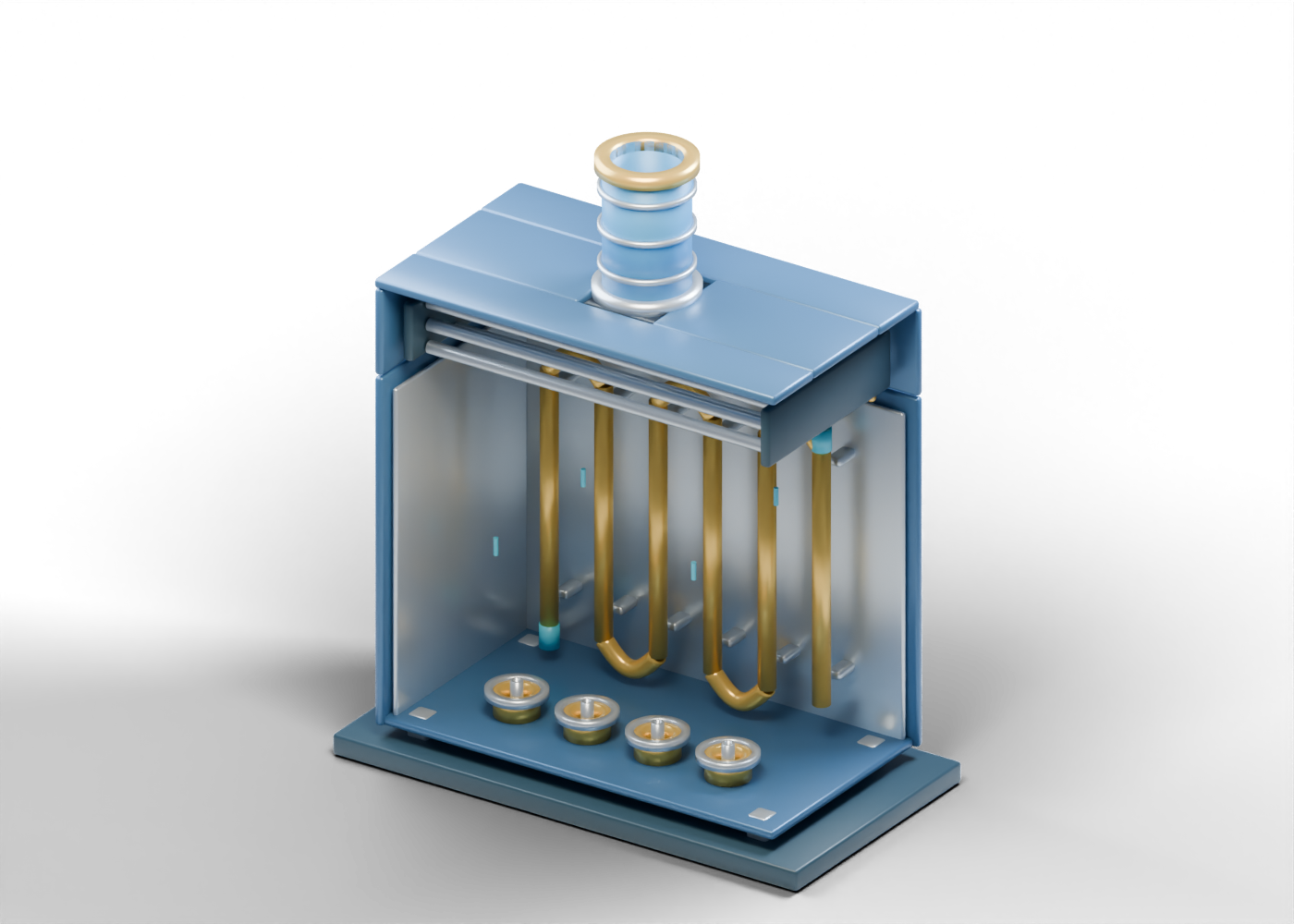 Fired process heater cutaway model