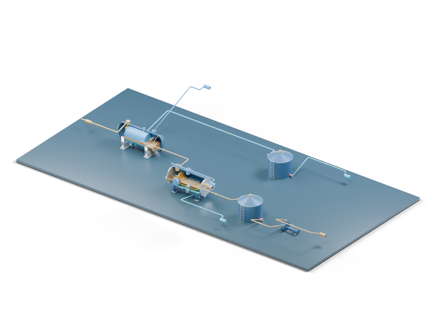 Oil-battery treatment train concept model