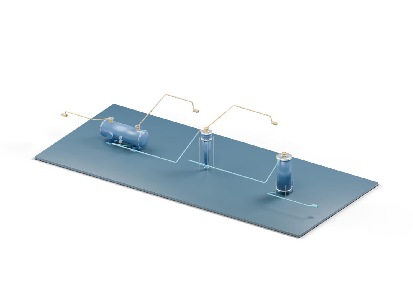 Produced-water separation and polishing train model