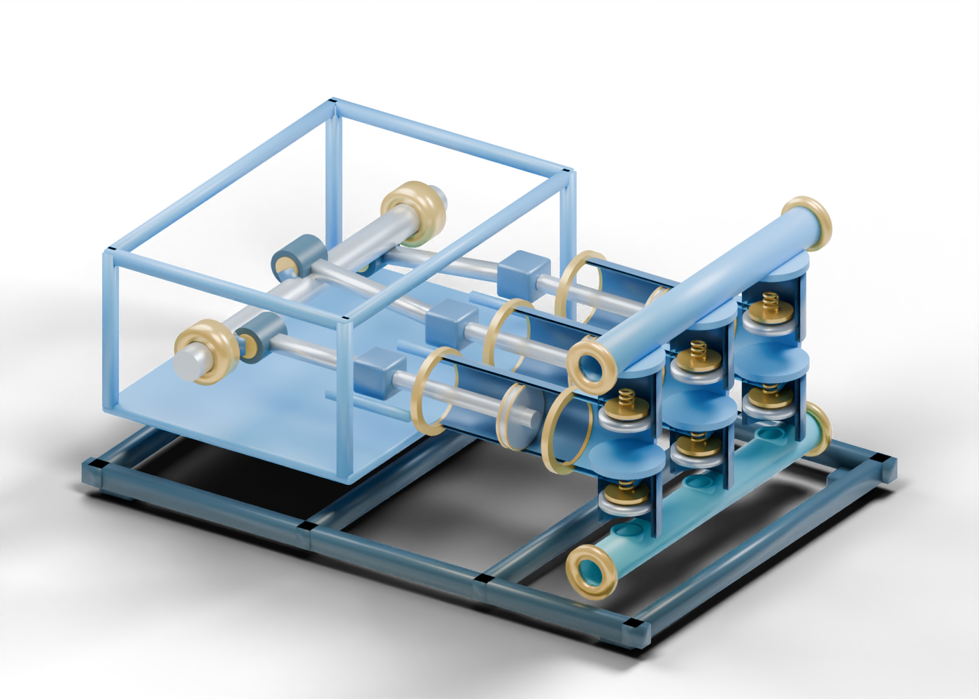 Triplex mud-pump teaching cutaway model